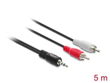 Delock Kabel Audio 3,5 mm Klinkenstecker > 2 x Cinch Stecker 5 m