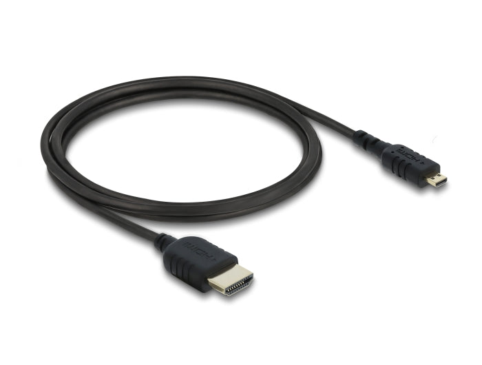 Delock Koaxiales High Speed HDMI Kabel HDMI Stecker zu Micro HDMI Stecker 8K 60 Hz 1 m