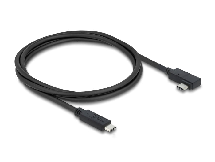 Delock Koaxiales USB 40 Gbps Kabel gewinkelt links / rechts USB PD 3.1 240 W 1 m