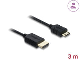 Delock Koaxiales High Speed HDMI Kabel HDMI Stecker zu Mini HDMI Stecker 8K 60 Hz 3 m