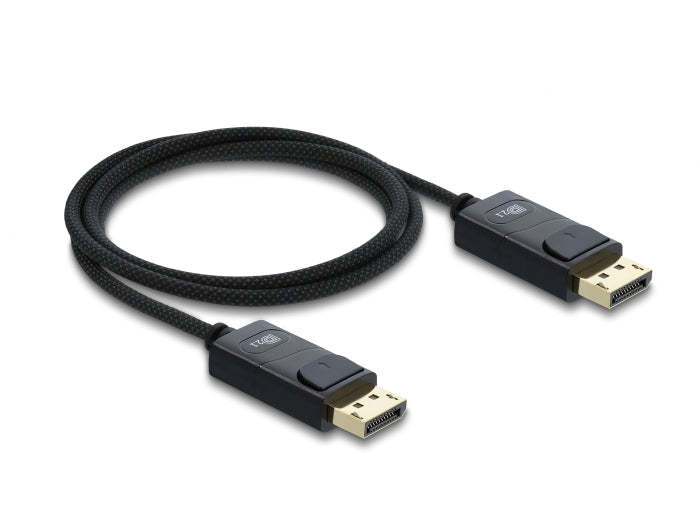 Delock Koaxiales DisplayPort Kabel 16K 60 Hz 80 Gbps mit Geflechtmantel 1 m