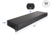 Delock 19″ Industrie Hub 10 x USB 10 Gbps Typ-A