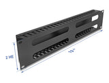 Delock 19″ 2 HE Kabelmanagement Rangierpanel mit 4 Öffnungen Metall schwarz