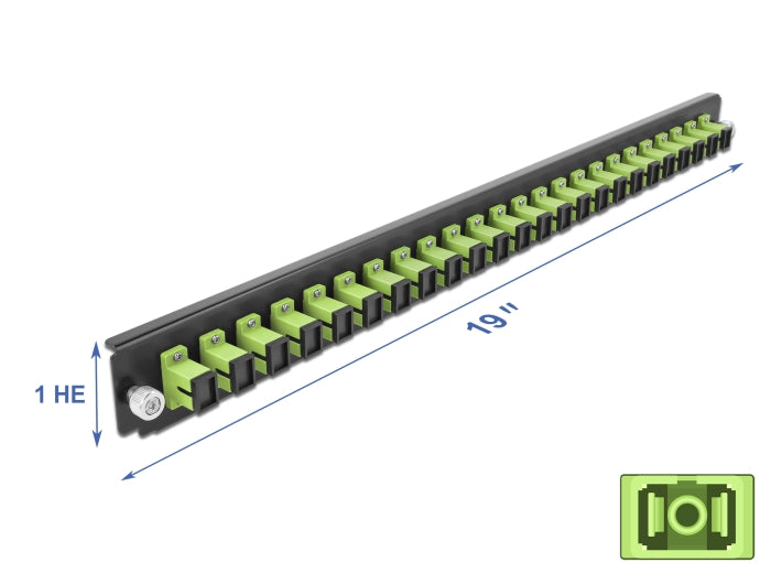 Delock 19″ LWL Spleißbox Frontblende 24 Port SC Simplex lindgrün