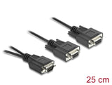 Delock Adapter Y-Kabel D-Sub9 1 x Stecker mit Muttern zu 2 x Buchse mit Schrauben 25 cm