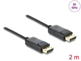 Delock Koaxiales DisplayPort Kabel 8K 60 Hz mit Geflechtmantel 2 m