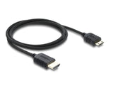 Delock Koaxiales High Speed HDMI Kabel HDMI Stecker zu Mini HDMI Stecker 8K 60 Hz mit Geflechtmantel 1 m
