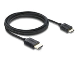 Delock Koaxiales High Speed HDMI Kabel HDMI Stecker zu Mini HDMI Stecker 8K 60 Hz mit Geflechtmantel 2 m