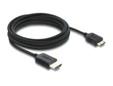 Delock Koaxiales High Speed HDMI Kabel HDMI Stecker zu Mini HDMI Stecker 8K 60 Hz mit Geflechtmantel 3 m