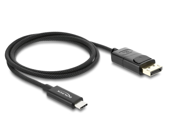 Delock Koaxiales USB Type-C™ zu DisplayPort Kabel (DP Alt Mode) 4K 60 Hz mit Geflechtmantel 1 m