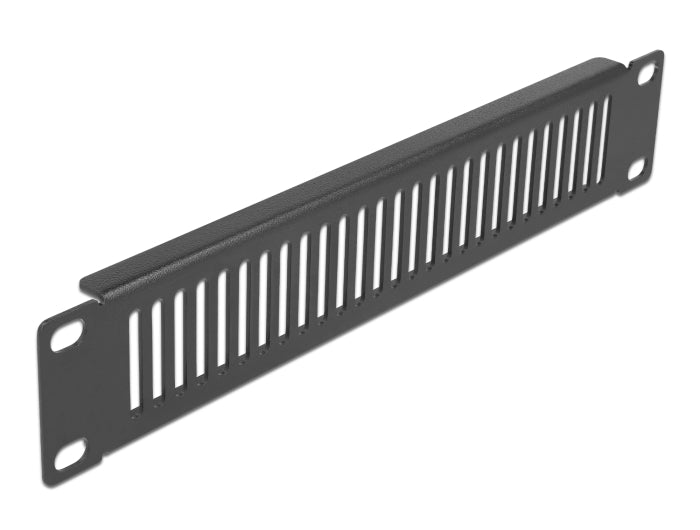 Delock 10″ Netzwerkschrank Panel mit Lüftungsschlitzen vertikal 1 HE schwarz