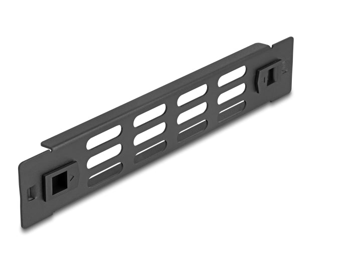 Delock 10″ Netzwerkschrank Panel mit Lüftungsschlitzen werkzeugfrei 1 HE schwarz