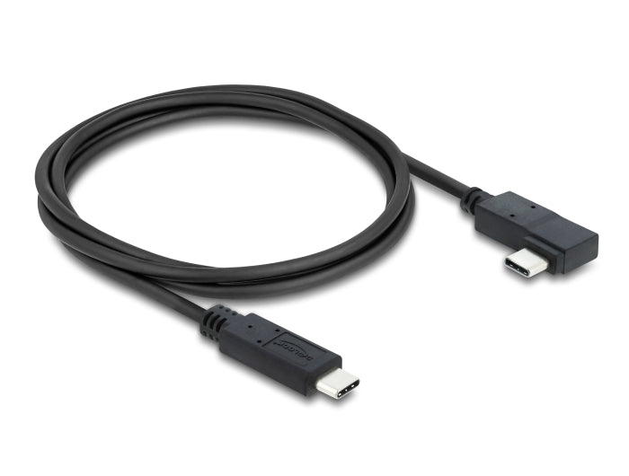 Delock Koaxiales USB 40 Gbps Kabel gewinkelt links / rechts USB PD 3.1 240 W 0,5 m