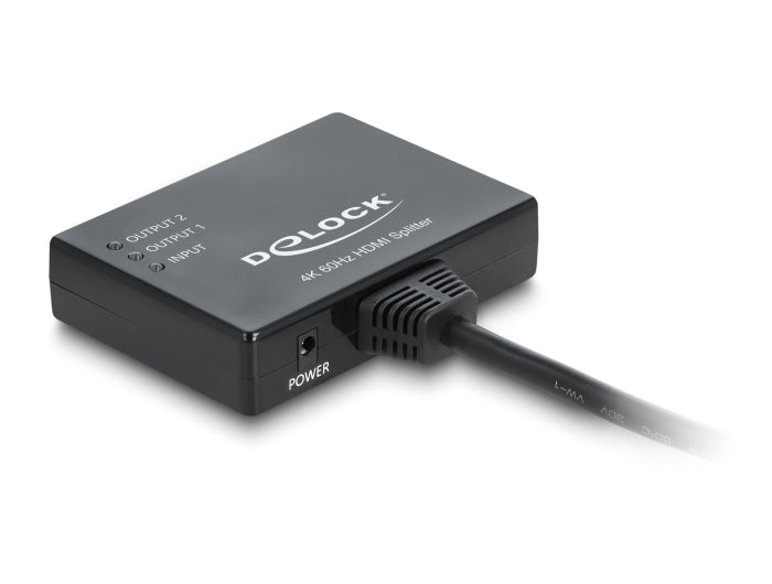Delock HDMI Splitter 1 x HDMI in > 2 x HDMI out 4K 60 Hz