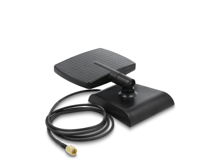 Delock WLAN WiFi 6 Antenne RP-SMA Stecker 4 - 6 dBi direktional mit magnetischem Standfuß mit Kippgelenk
