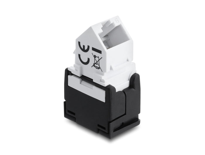 Delock Keystone Modul RJ45 Buchse zu LSA Cat.6 45° gewinkelte Buchse ungeschirmt schwarz / weiß