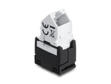 Delock Keystone Modul RJ45 Buchse zu LSA Cat.6 45° gewinkelte Buchse ungeschirmt schwarz / weiß