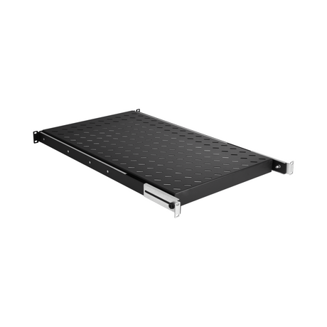 19" 1HE Fachboden ausziehbar, ET 350.. 450 mm, 30 kg, ST 600, RAL9005 - 691651ATS.6