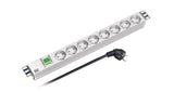 19" 1HE Steckdosenleiste 8 x Schutzkontakt mit Schalter, grau Stück