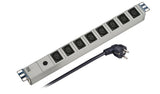 19" 1HE Steckdosenleiste 8x IEC C13, grau  Stück