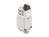 Delock Keystone Modul RJ45 Buchse zu LSA Cat.6A 45° gewinkelte Buchse geschirmt 90° Kabelführung werkzeugfrei Metall