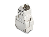Delock Keystone Modul RJ45 Buchse zu LSA Cat.6A 45° gewinkelte Buchse geschirmt 180° Kabelführung werkzeugfrei Metall