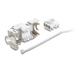 Delock Keystone Modul RJ45 Buchse zu LSA Cat.6A 45° gewinkelte Buchse geschirmt 180° Kabelführung werkzeugfrei Metall