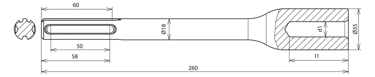 DEHN SE Hammereinsätze  20mm ST unbeh HE TE 20 SDS MAX VH STBLANK Bosch