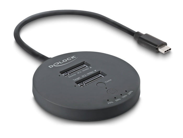 Delock USB 20 Gbps M.2 Dockingstation für 2 x M.2 NVMe PCIe SSD mit Klonfunktion