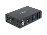 Delock Industrie Hub 4 x USB 5 Gbps Typ-A mit 8 kV ESD Schutz und Hutschienenbefestigung