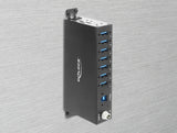 Delock Industrie Hub 7 x USB 5 Gbps Typ-A mit 8 kV ESD Schutz und Hutschienenbefestigung