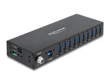 Delock Industrie Hub 10 x USB 5 Gbps Typ-A mit 8 kV ESD Schutz und Hutschienenbefestigung