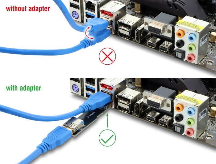 Delock USB 10 Gbps Adapter USB Typ-A Buchse zu Stecker gerade