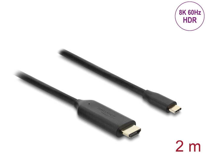 Delock USB Type-C™ zu HDMI Kabel (DP Alt Mode) 8K 60 Hz mit HDR Funktion 2 m schwarz