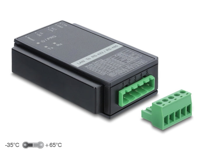 Delock Konverter Ethernet LAN TCP/IP RJ45 zu RS-485/RS-422 Terminalblock mit Überspannungsschutz