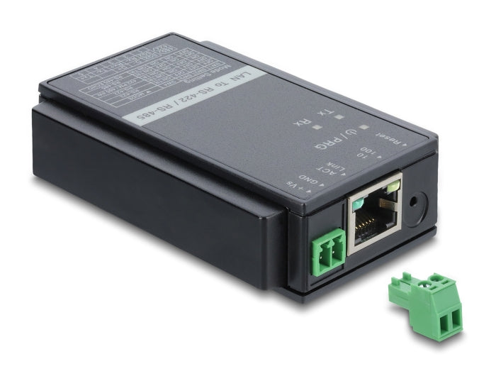 Delock Konverter Ethernet LAN TCP/IP RJ45 zu RS-485/RS-422 Terminalblock mit Überspannungsschutz