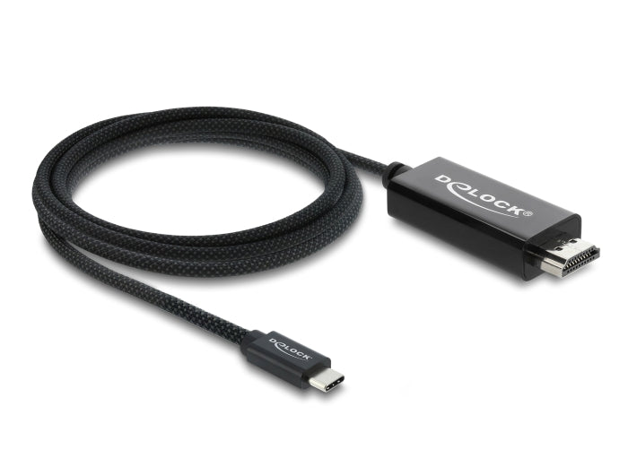 Delock Koaxiales USB Type-C™ zu HDMI Kabel (DP Alt Mode) 4K 60 Hz mit Geflechtmantel 2 m