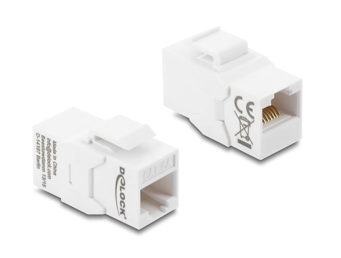 Delock Keystone Modul Kupplung RJ45 Buchse zu RJ45 Buchse Cat.6A ungeschirmt weiß