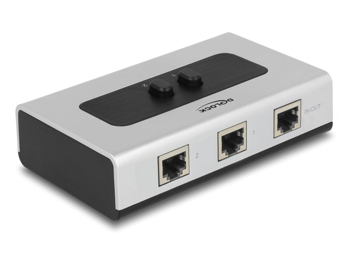 Delock Umschalter RJ45 10 Gbps 2 Port manuell bidirektional