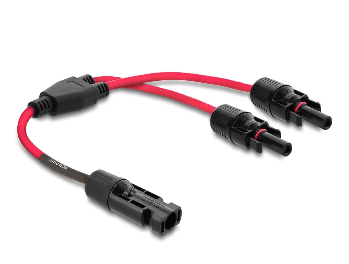 Delock DL4 Solar Splitter Kabel 1 x Stecker zu 2 x Buchse 30 cm rot