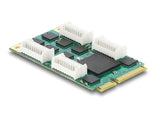 Delock Mini PCIe I/O full size Karte zu 8 x Seriell RS-232 DB9 mit Standard und Low Profile Slotblenden