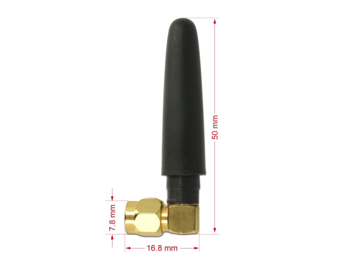 Delock ISM 433 MHz Antenne SMA 1 dBi omnidirektional flexibel schwarz