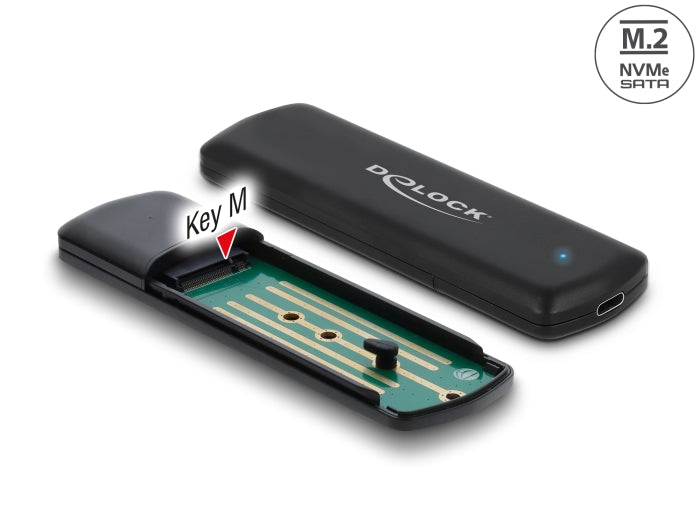 Delock Externes USB Type-C™ Combo Gehäuse für M.2 NVMe PCIe oder SATA SSD - werkzeugfrei