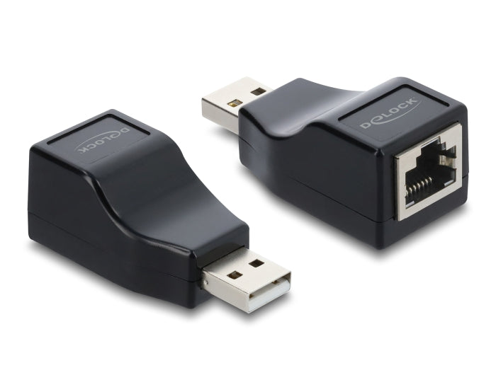 Delock Adapter USB 2.0 Typ-A Stecker zu Seriell RS-232 RJ45 Buchse schwarz