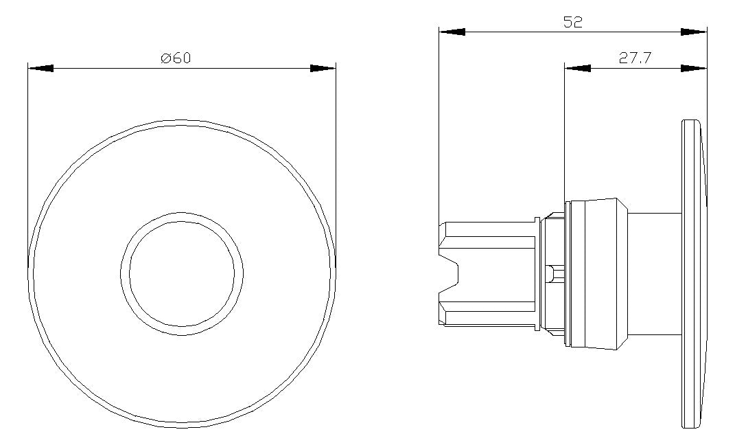 SIEMENS Frontelement für Not-Aus  22mm 3SU1000-1CD10-0AA0 sw rnd IP68 hoch