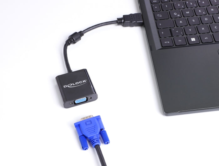 Delock Adapter HDMI Stecker zu VGA Buchse schwarz