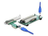Delock Riser Karte PCI Express x1 zu 2 x PCI 32 Bit Slot mit 60 cm Kabel