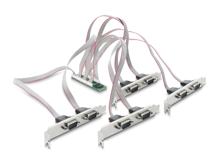 Delock M.2 Karte zu 8 x Seriell RS-232 DB9 mit Standard und Low Profile Slotblenden