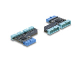Delock USB 5 Gbps Hub 20 Pin Pfostenbuchse zu 2 x USB 5 Gbps 20 Pin Pfostenstecker