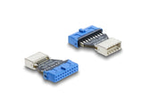 Delock Adapter USB 5 Gbps 20 Pin Pfostenbuchse zu USB 5 Gbps Typ-E Key B Buchse